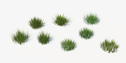 8 shorter lush grass models.