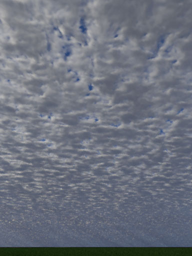 A cloud layer consisting of small tightly packed, dense clouds covering the whole sky.